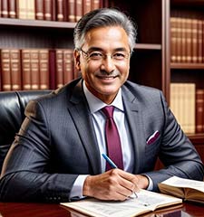 Social Security Attorney, smiling at the camera, with a pile of rules about the Social Security Disability 5 year rule on his desk.