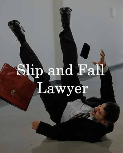 Person falling and needing a slip and fall lawyer.